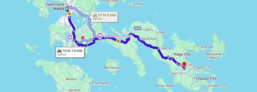 Manila to Bicol Bus Travel Time
